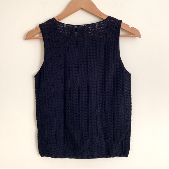 NWT Theory Crochet Shell Black Tank Small - Picture 4 of 9